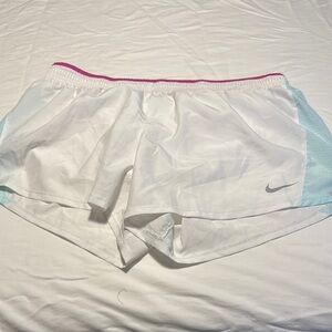 Nike Women's White and Blue Shorts